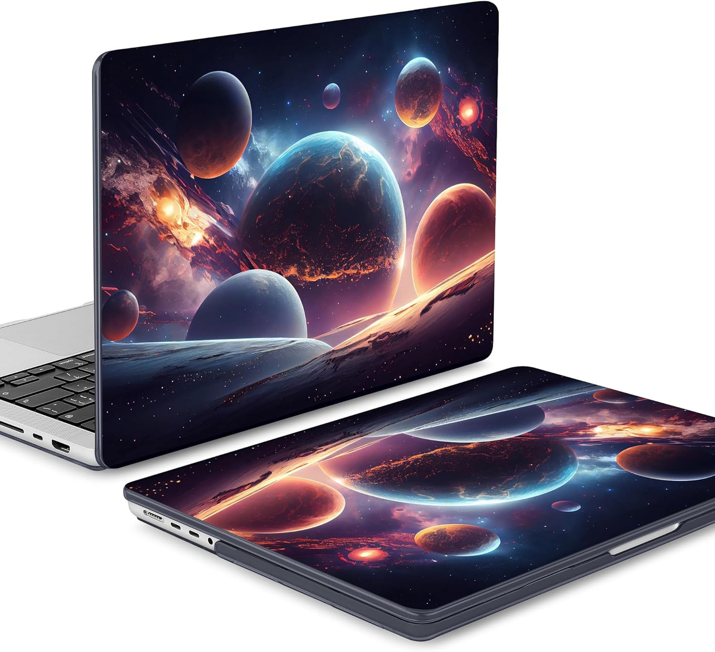 Mektron Case for MacBook Pro 16" M4 A3403 A3186 M3 A2991 M2 A2780 M1 A2485 (2021/2023/2024) Pro/Max with Touch ID, Hard Shell Plastic Laptop Cover Keyboard Cover Screen Protector, Planets