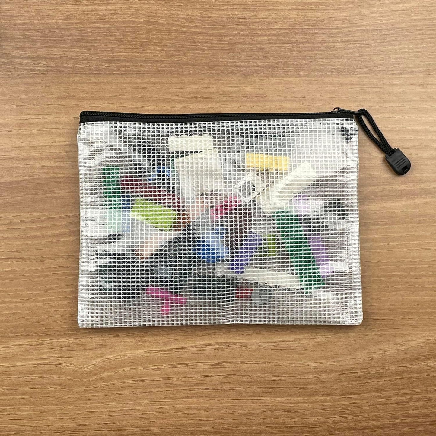 Plastic Mesh Zipper Pouch Document Folders Bag Zip File Bags for Office Supplies Storage-15 Pcs (Black, 3"x 5")