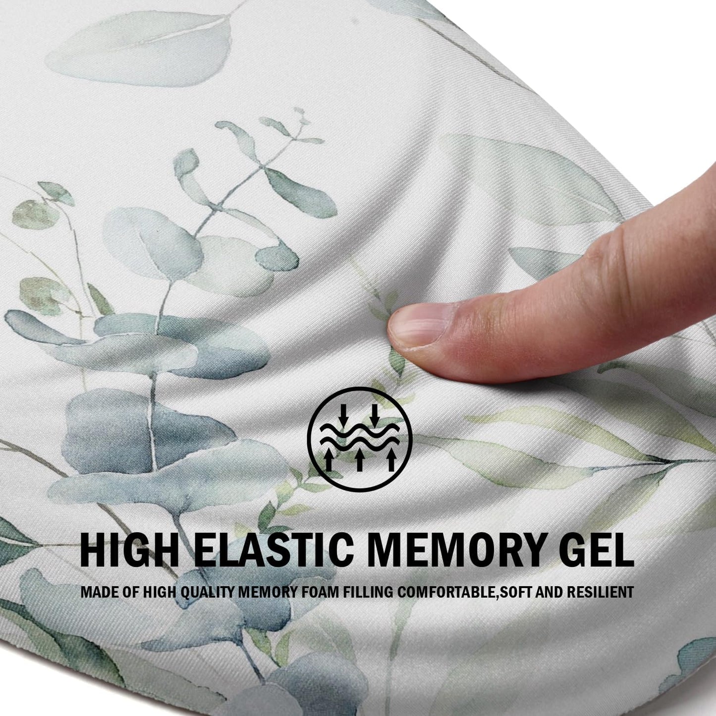 Ergonomic Mouse Pad with Wrist Rest Support,Mousepad Relief Carpal Tunnel Pain, Entire Memory Foam Mouse Pad with Non-Slip PU Base, Wireless Mouse Pad,Beautiful Leaf