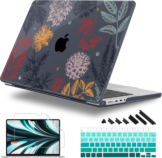 for MacBook Pro 16 inch Case 2021 2022 2023 2024 Release A3186 A3403 M4 A2991 M3 A2780 M2 A2485 M1 Pro/Max, Hard Shell Case with Screen Protector & Keyboard Cover, Autumn Leaves
