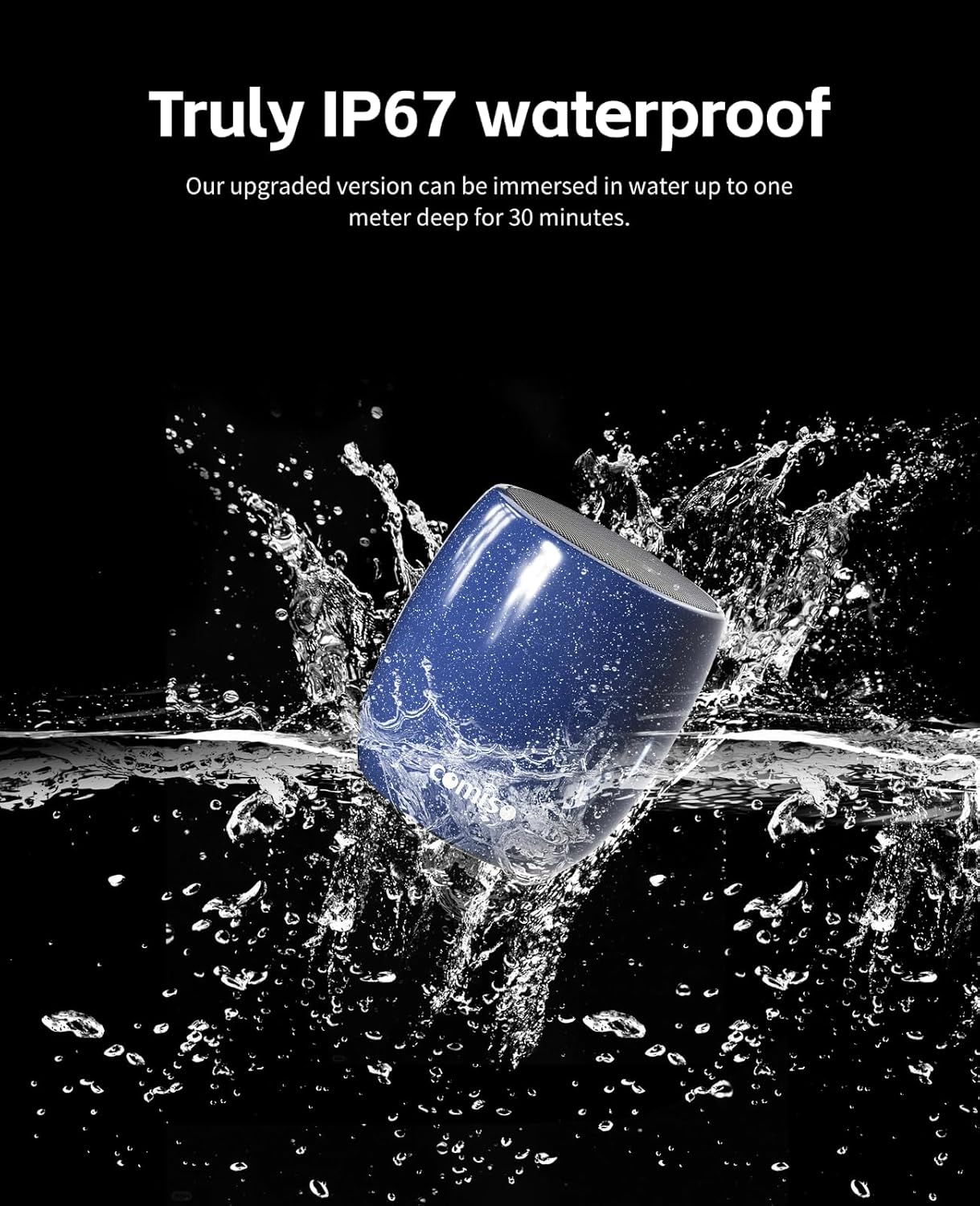 Small Speaker, Bluetooth Speaker with 360°HD Stereo Sound and Robust Bass, Mini Speakers with Hands-Free Call, IP67 Waterproof, Portable Speakers for Shower, Room, Car, Trip, Ideal Gift for Men, Women