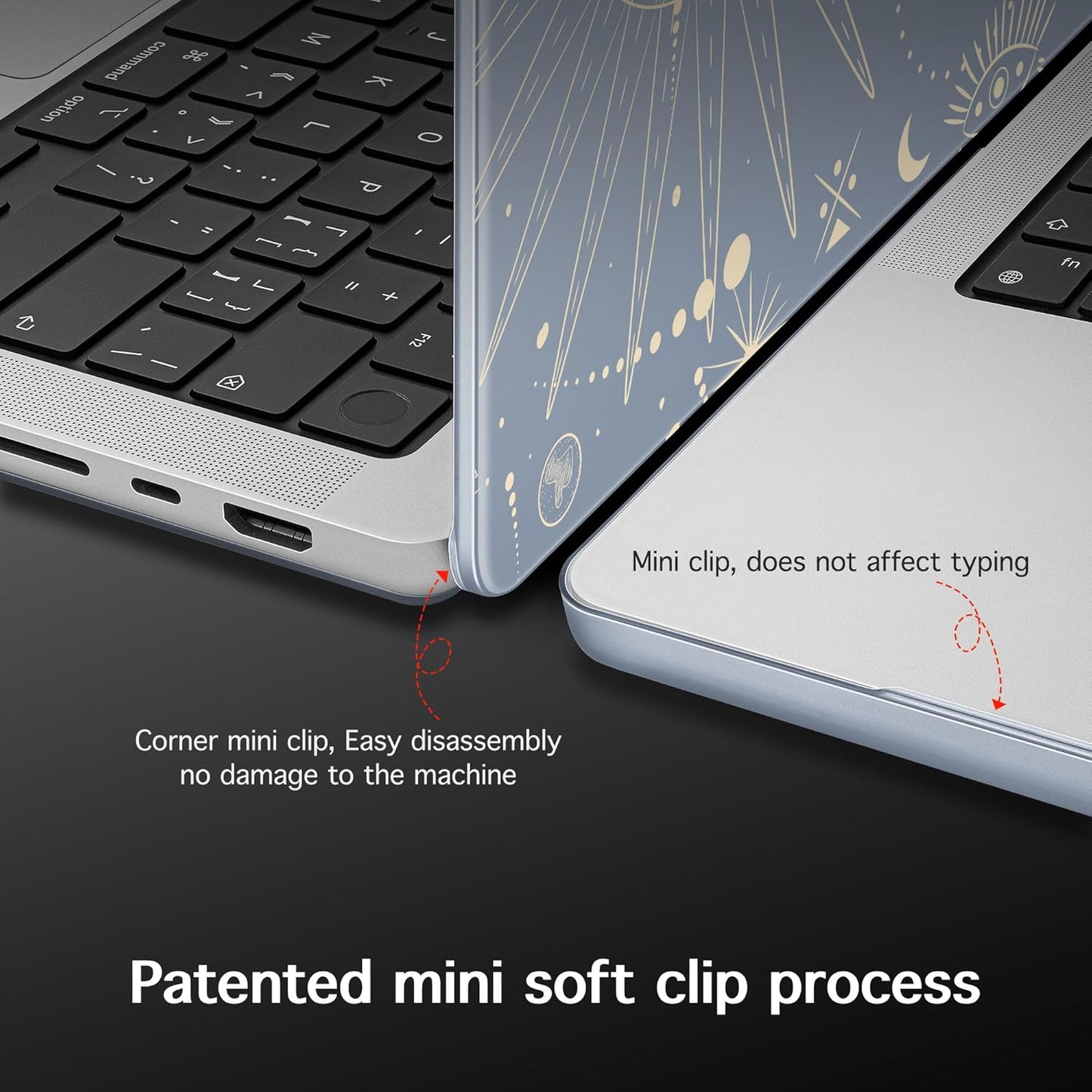 for MacBook Pro 16 inch Case 2021 2022 2023 2024 Release A3186 A3403 M4 A2991 M3 A2780 M2 A2485 M1 Pro/Max, Hard Shell Case with Screen Protector & Keyboard Cover, Engraving Moon