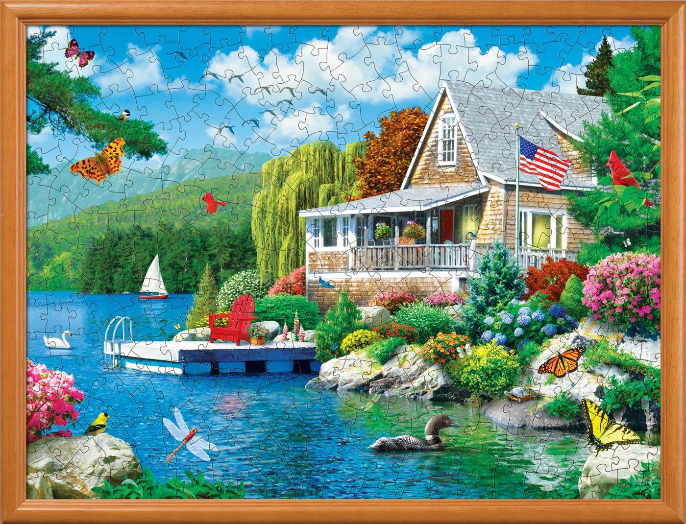 Masterpieces 300 Piece EZ Grip Jigsaw Puzzle - Lakeside Memories - 18"x24"