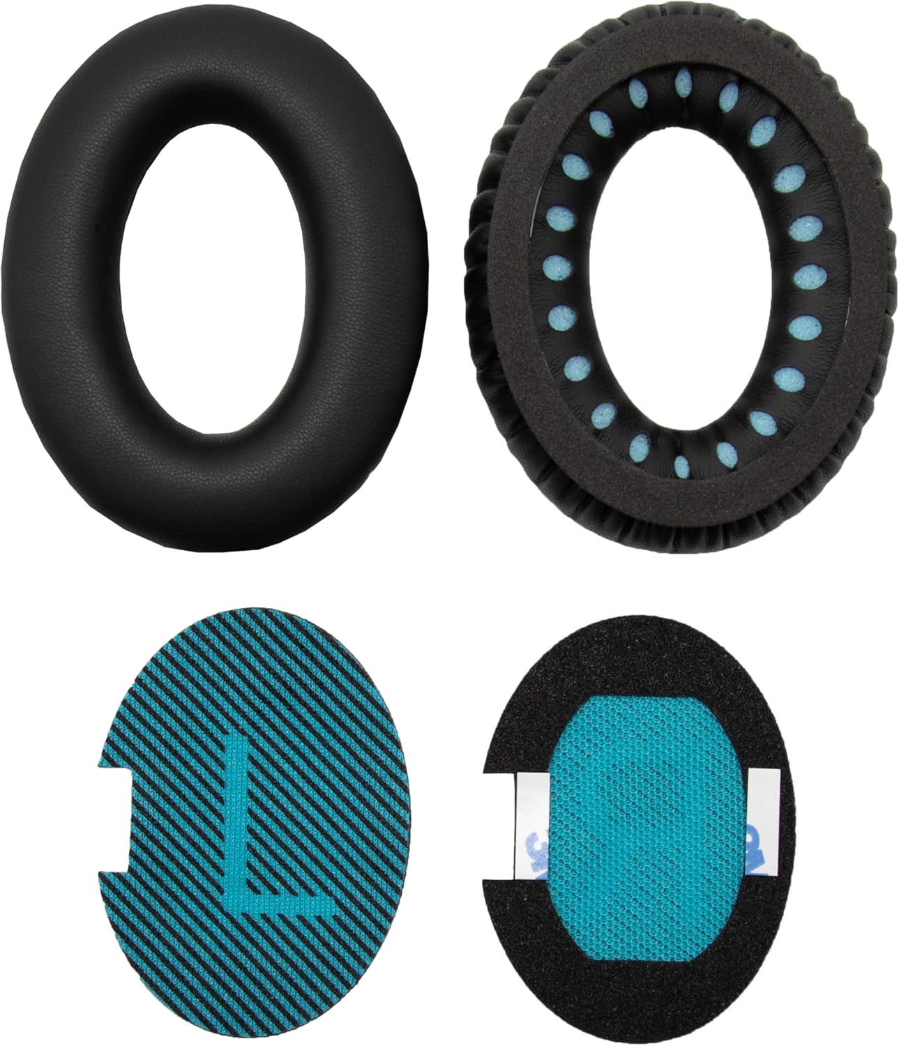 Replacement Ear Pads - Compatible with QuietComfort 35 & QC35 ii Headphones,Soft Protein Leather, Premium Noise Cancelling Earpads, Durable & Comfortable Ear Cushions (QC 35-Black&Blue)