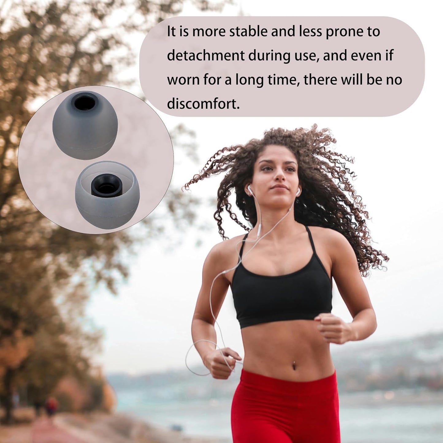 Silicone Replacement Earbud Tips Fit Most In-Ear Earbuds - Inner Hole 3.8mm - 5.1mm - 9 Pairs S, M, L Earphone Silicone Covers