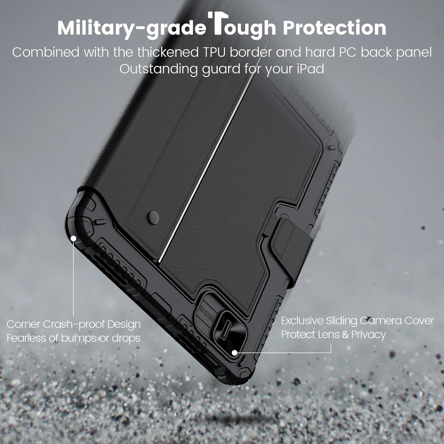 Nillkin iPad A16 (11th Gen) / 10th Gen Case with Detachable Keyboard, Magic Trackpad, Portrait/Landscape, Rugged Keyboard Case with Camera Cover for iPad 11th / 10th Generation (2025/2022), Black