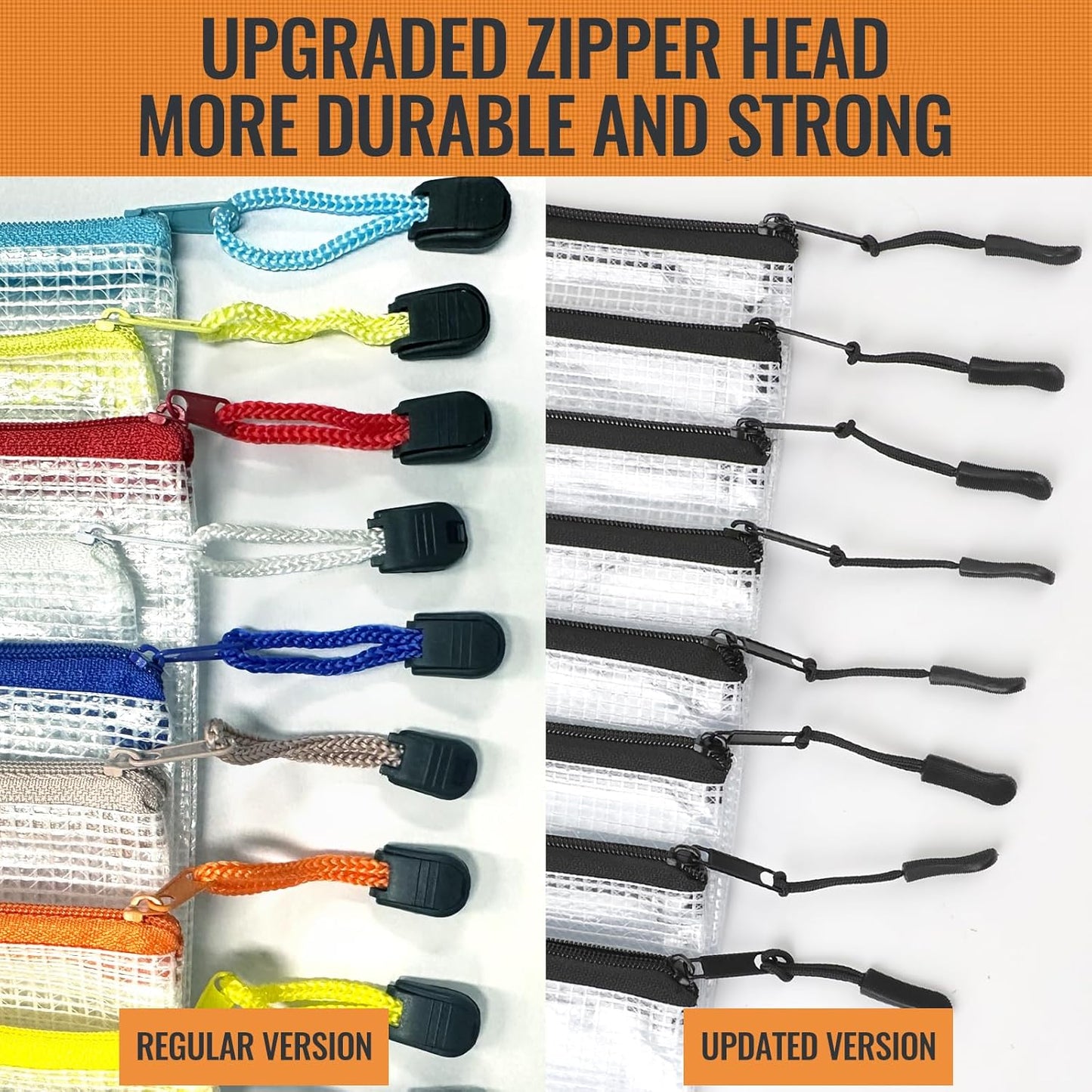 24pcs Mesh Zipper Pouch Bags 9.3 x 4.7 Inches, Black Small Clear Pouches Bulk, Travel Cosmetics Organization, Classroom and Office Supplies