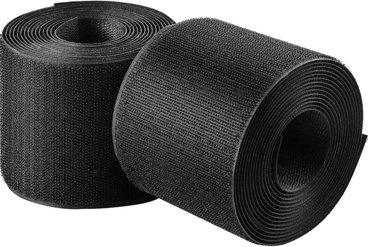 WILLBOND 2 Pack 10 ft x 3 Inch Cable Floor Strip Cable Cover Cords Carpet Protector Management Hook and Loop Tape for Wires on Floor Cords and Prevent a Trip Hazard (Black)