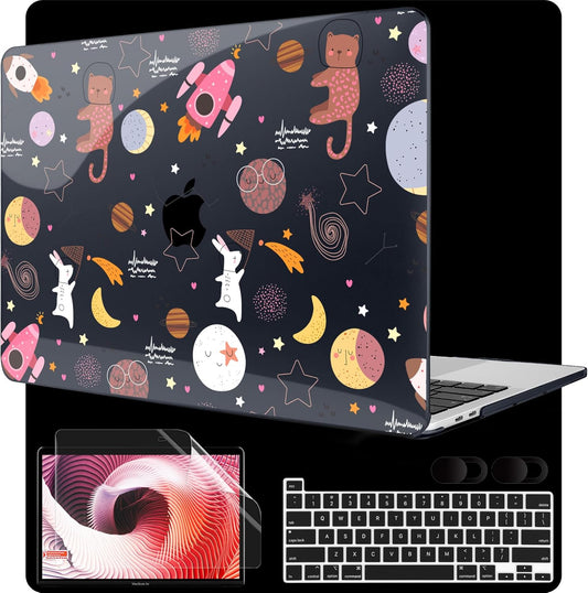 MEEgoodo Case for MacBook Pro 13 inch Case 2022 2021 2020 New A2338 M2/M1 A2251 A2289, Laptop Hard Shell with Keyboard & Camera Cover Compatible with 13 inch MacBook Pro, Space & Planet