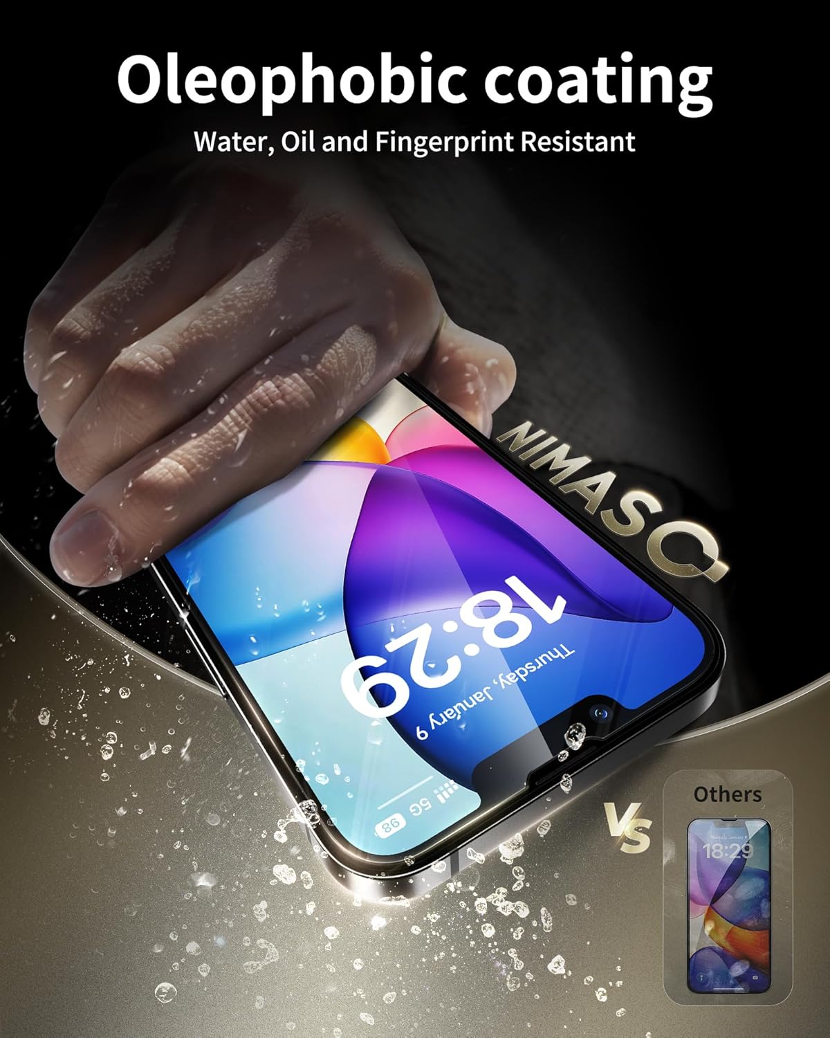 NIMASO for iPhone 16e/13 Pro/13/14 Screen Protector, 2 Pack HD Clear Tempered Glass Screen Protector for iPhone 16ewith Bubble-and-Dust-Free Box, Instant Installation (6.1 inches)