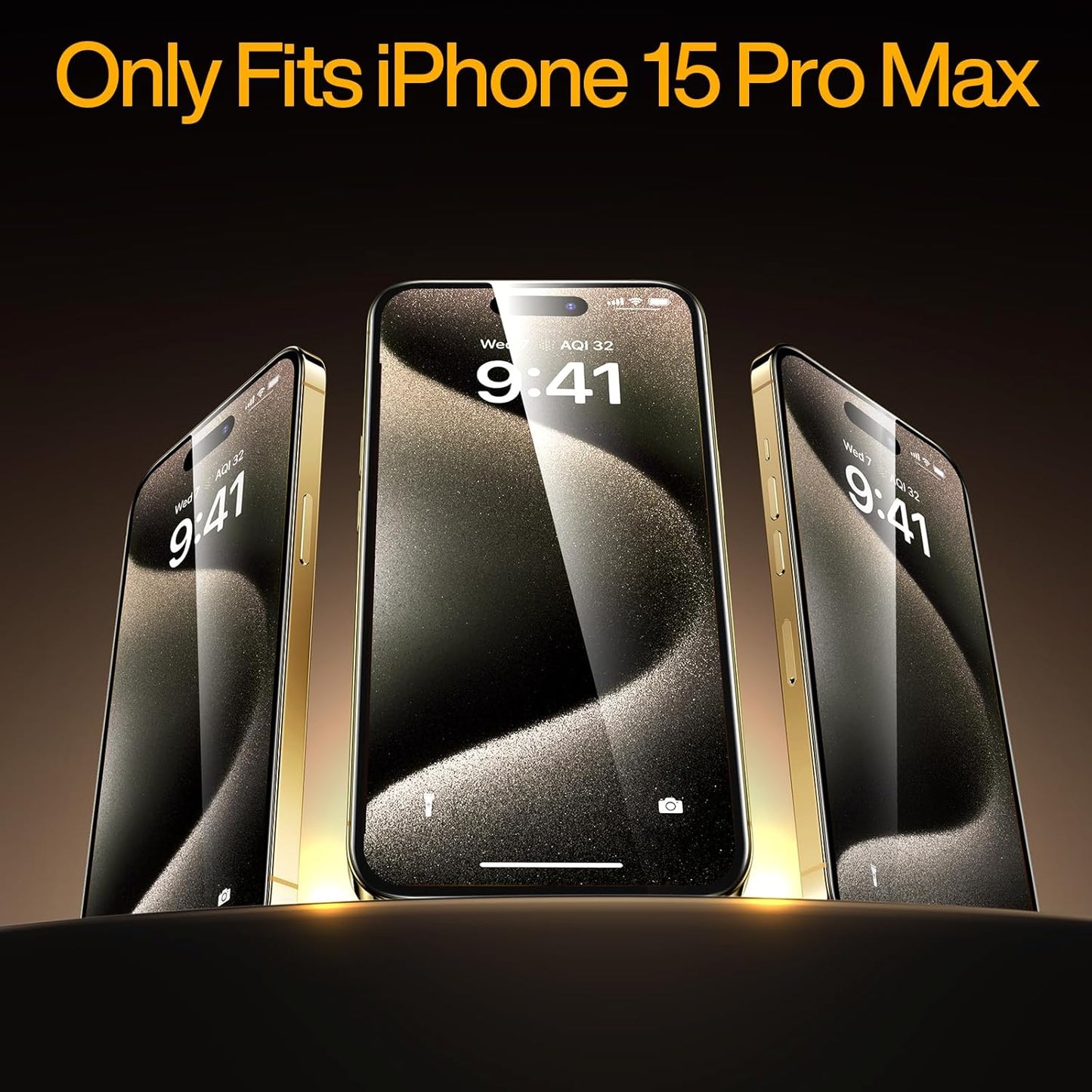 SMARTDEVIL 2 Pack Screen Protector for iPhone 15 Pro Max (6.9 Inch) Tempered Glass, HD Clear Film, Easy Installation, Dust-Free & Bubble-Free