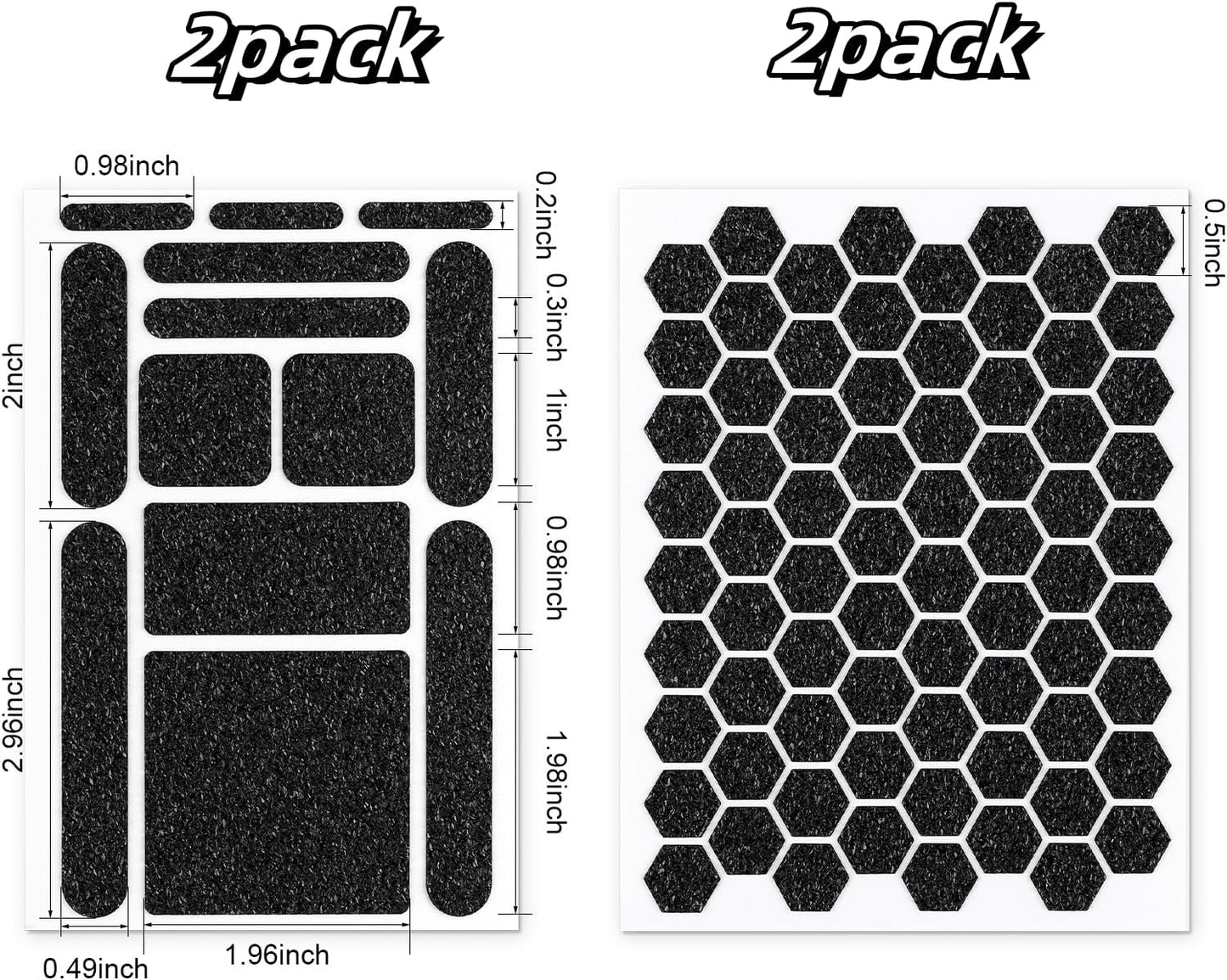 4Pack Phone Grip Tape, Finger Grip Stickers Decal Waterproof Pre-Cut Non Slip Kit Adhesive Traction for Cell Phone Cases, Handles, Tools (4Pack Black)