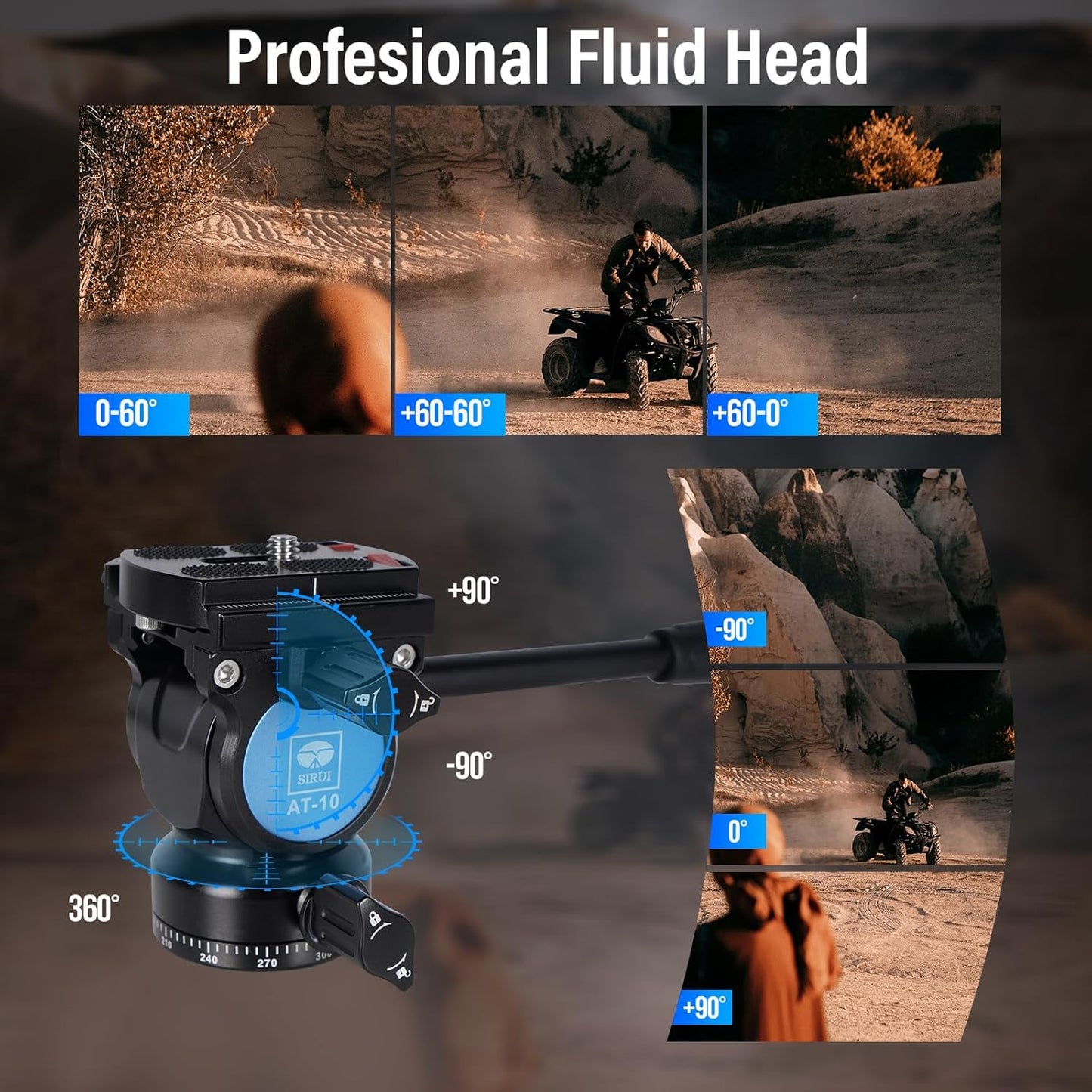 SIRUI Carbon Fiber Tripod Lightweight 2lbs with Panoramic Fluid Head, 59.8” Compact Camera Tripod Quick Release Leg Setup, Reversible Center Column, Reverse Folding Legs, Max Load 11lbs - Traveler X