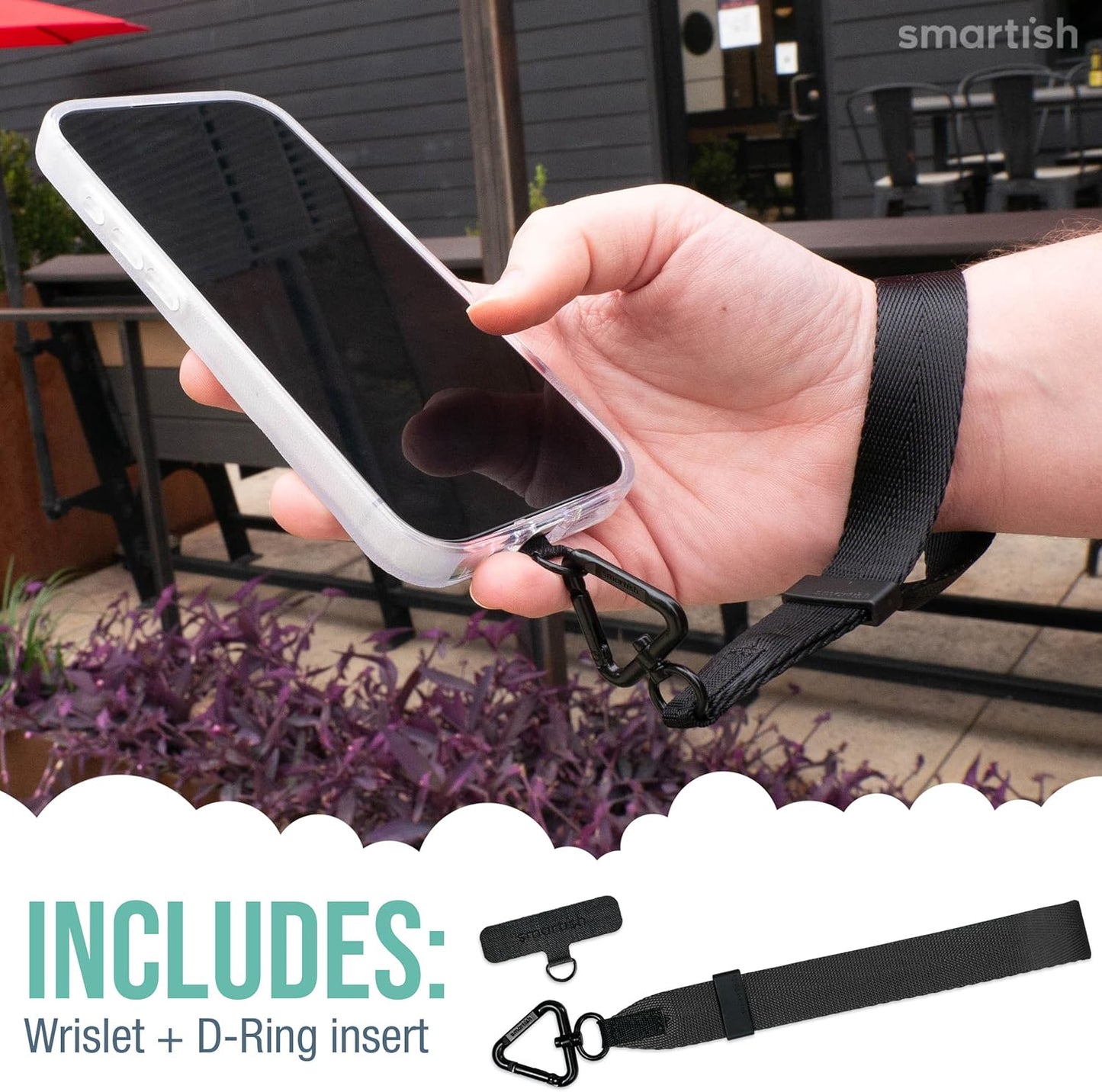 Smartish Phone Wristlet - Case Clinger - Universal iPhone Holder with Detachable Wrist Strap Loop with Phone Insert Unisex Gift for All Phone Cases iPhone, Galaxy, Pixel - Mauve It or Lose It