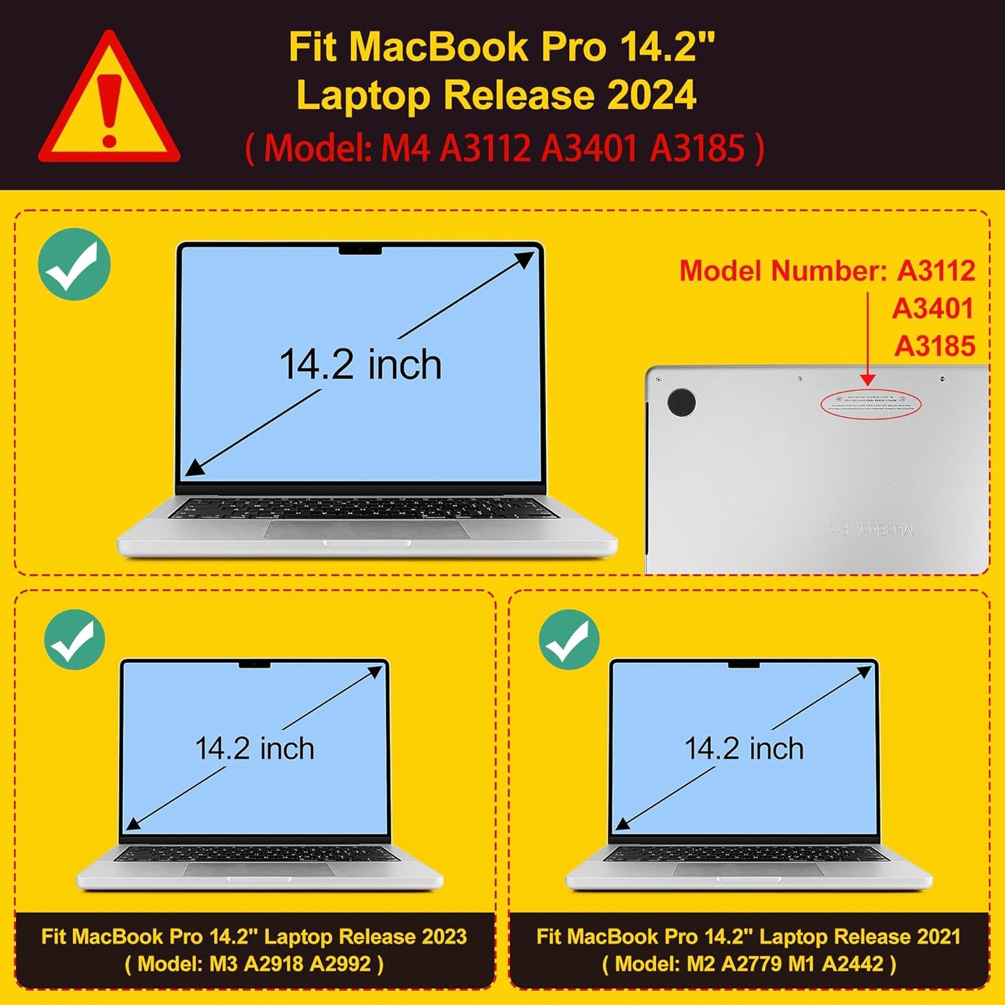 Tuiklol for M4 MacBook Pro 14 Inch Case 2024-2021 Release A3112 A3401 A3185/M3 A2918 A2992/M2 A2779/M1 A2442 Pro/Max Chip,Hard Shell Case with Screen Protector for Touch ID, Birth of Galaxy