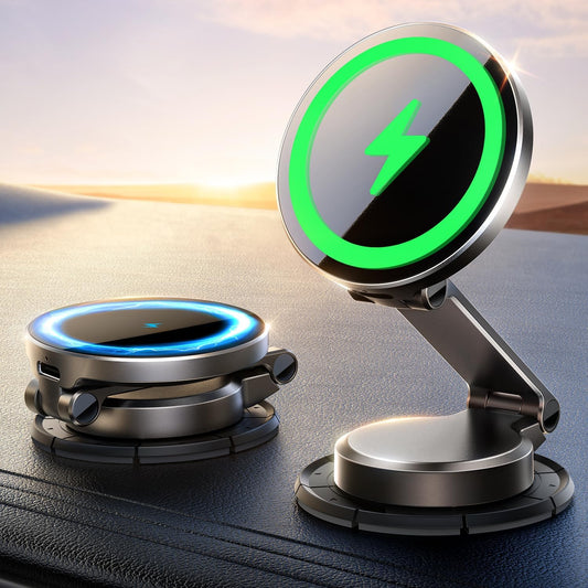 JOYROOM for MagSafe Car Mount Charger, [All-Metal] 15W Fast MagSafe Car Charger, Magnetic Phone Holder for Car Dashboard for iPhone 16 Pro Max Plus/iPhone 15 14 13 12 Pro Max Plus, Dark Blue