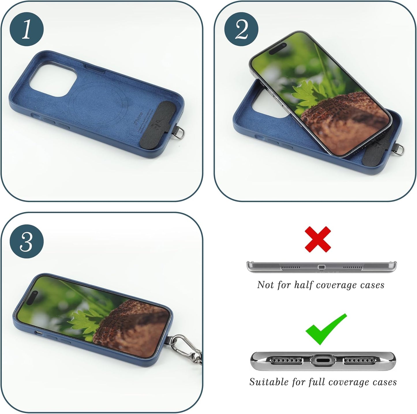 Phone Lanyard Universal Cell Phone Strap Crossbody Strap for iPhone Lanyard Around the Neck Extra Long Rope with Tether Tab for Men and Women (Camo Blue)