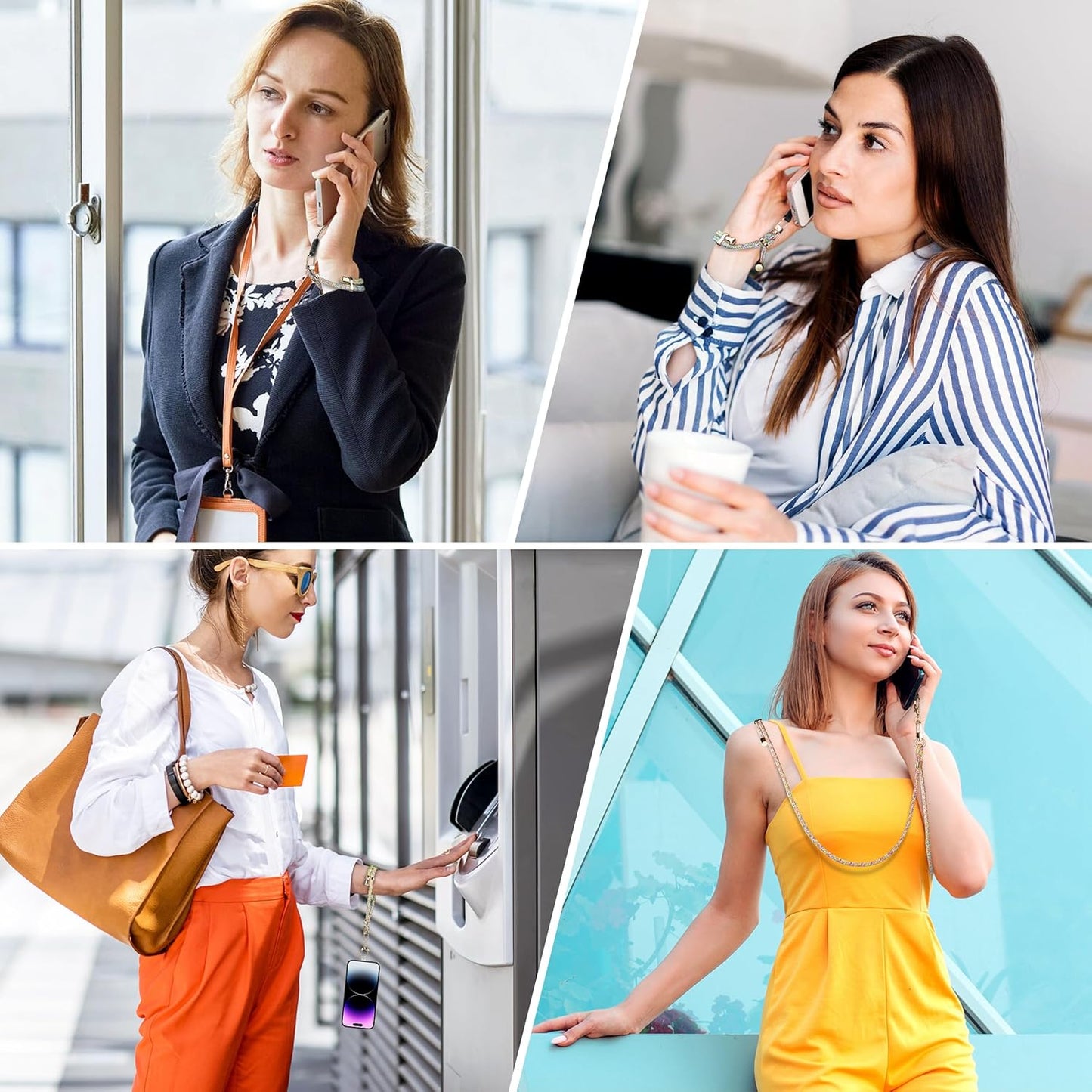 Kaptron Universal Phone Lanyard with Wrist Strap, Adjustable Crossbody Cell Phone Lanyard and Wrist Strap with Phone Tethers