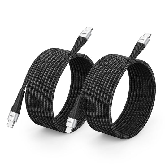 Long USB C to USB C Cable 10FT 2Pack, USB C Charger Cable 100W Fast Charging Cord Braided, Type C Cable for iPhone 16 15/15Plus/15Pro/Max, MacBook Pro/Air, iPad Pro/Air/Mini,Samsung,Pixel,Laptop