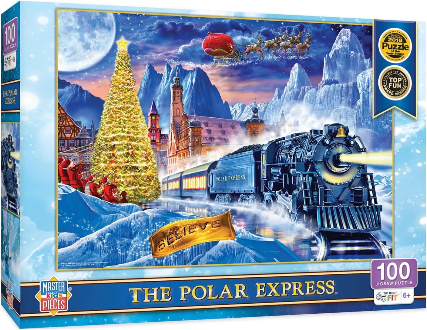 MasterPieces 100 Piece Christmas Jigsaw Puzzle for Kids - The Polar Express - 14"x19"