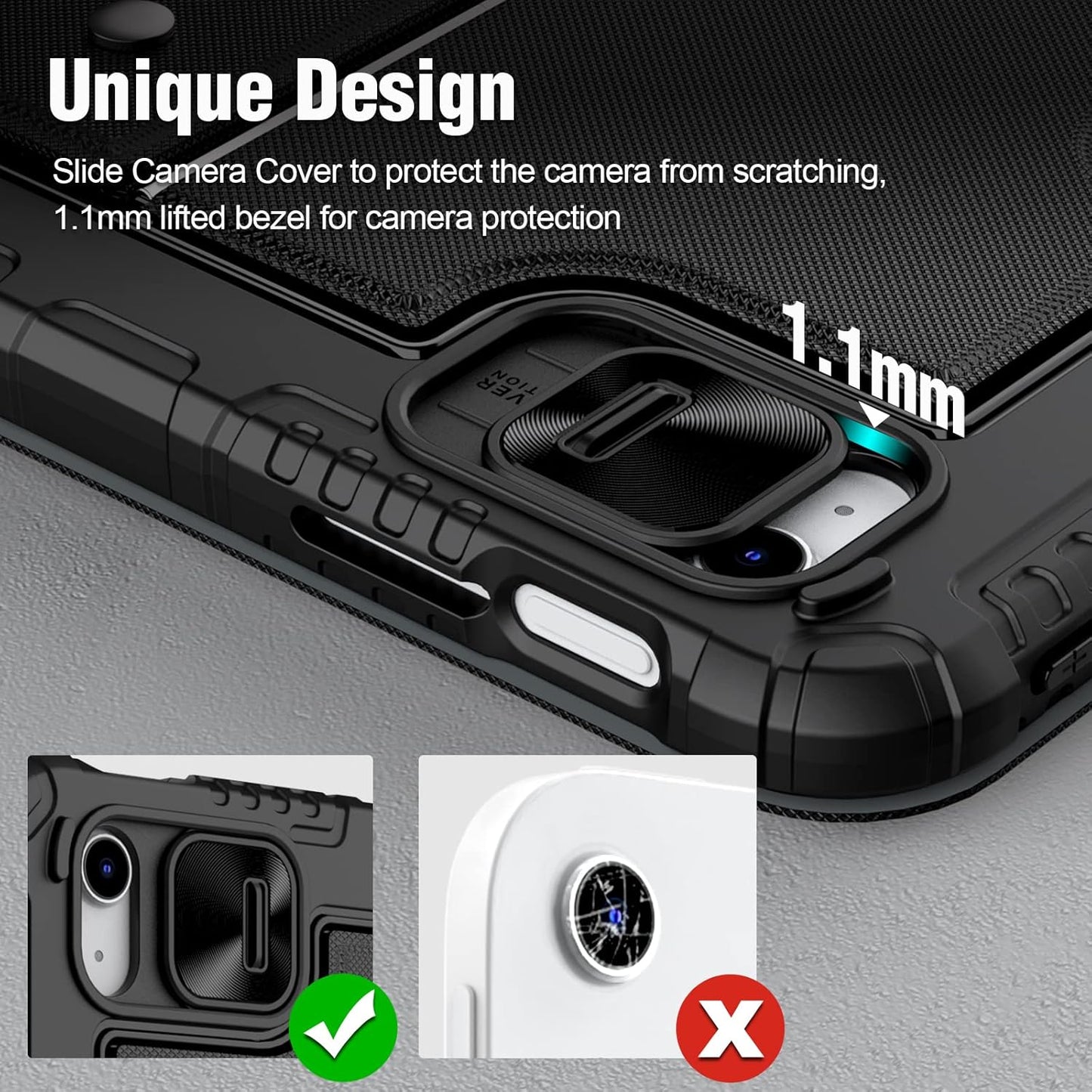 Nillkin for iPad A16 11th 10th Generation Case with Keyboard, Slide Camera Cover, Protective Detachable Wireless Keyboard with Pencil Holder and Trackpad for iPad 11 in A16 2025 10th Gen 10.9 in 2022