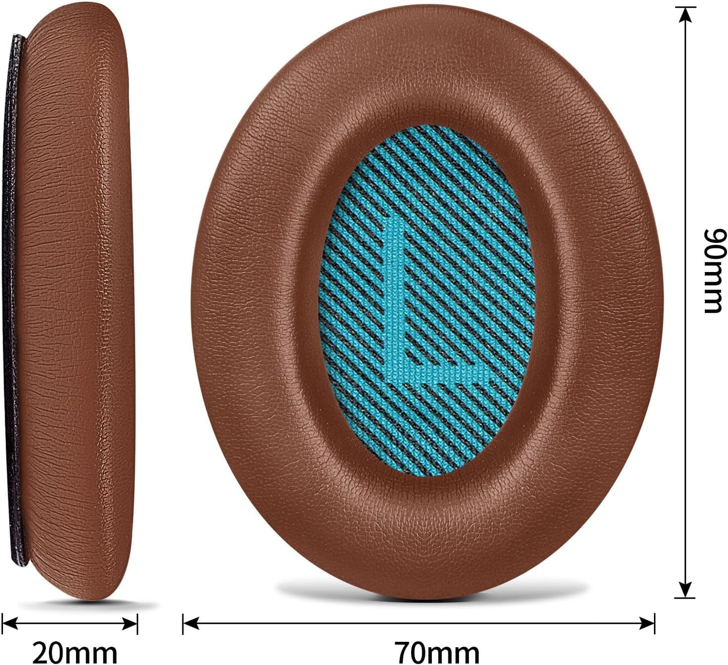 Headphones Replacement Ear Pads, Protein Leather earpad Cushions for Bose AE2/QC15/QC25 Headphones, Replacement Earpads, Softer Memory Foam - Brown