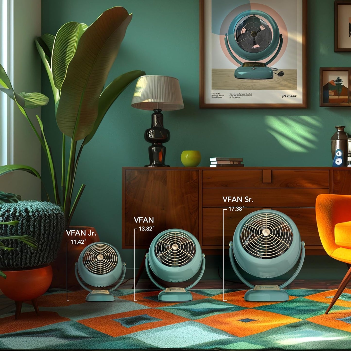 Vornado VFAN Jr. Vintage Air Circulator Fan, Green