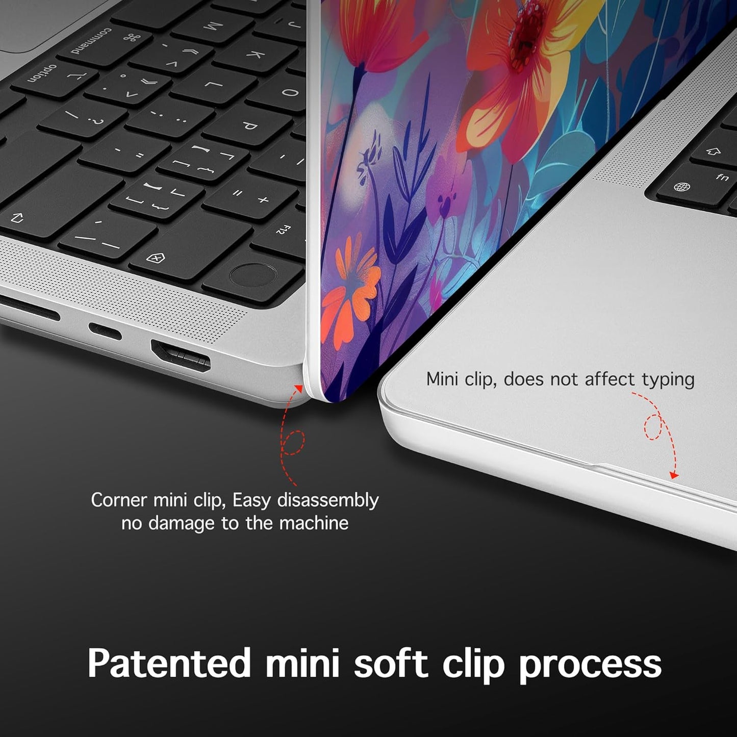 for MacBook Pro 16 inch Case 2021 2022 2023 2024 Release A3186 A3403 M4 A2991 M3 A2780 M2 A2485 M1 Pro/Max, Hard Shell Case with Screen Protector & Keyboard Cover, Flowers & Butterflies