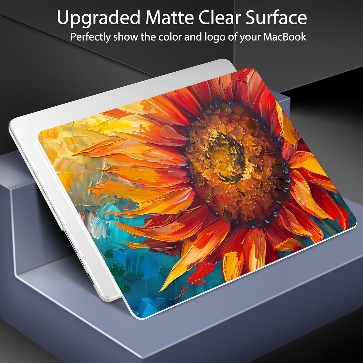 for MacBook Pro 16 inch Case 2021 2022 2023 2024 Release A3186 A3403 M4 A2991 M3 A2780 M2 A2485 M1 Pro/Max, Hard Shell Case with Screen Protector & Keyboard Cover, Sunflower