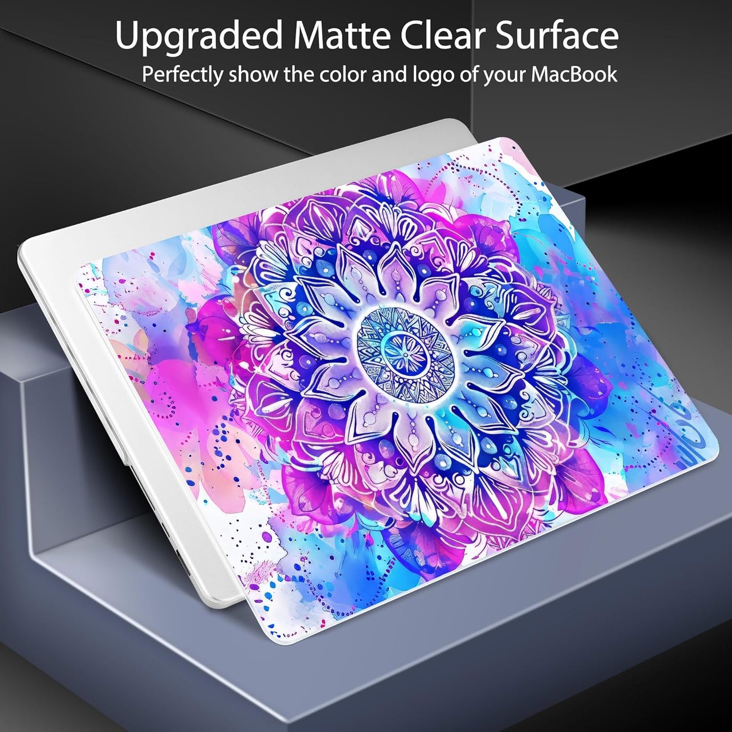 for MacBook Pro 16 inch Case 2021 2022 2023 2024 Release A3186 A3403 M4 A2991 M3 A2780 M2 A2485 M1 Pro/Max, Hard Shell Case with Screen Protector & Keyboard Cover, Mandala