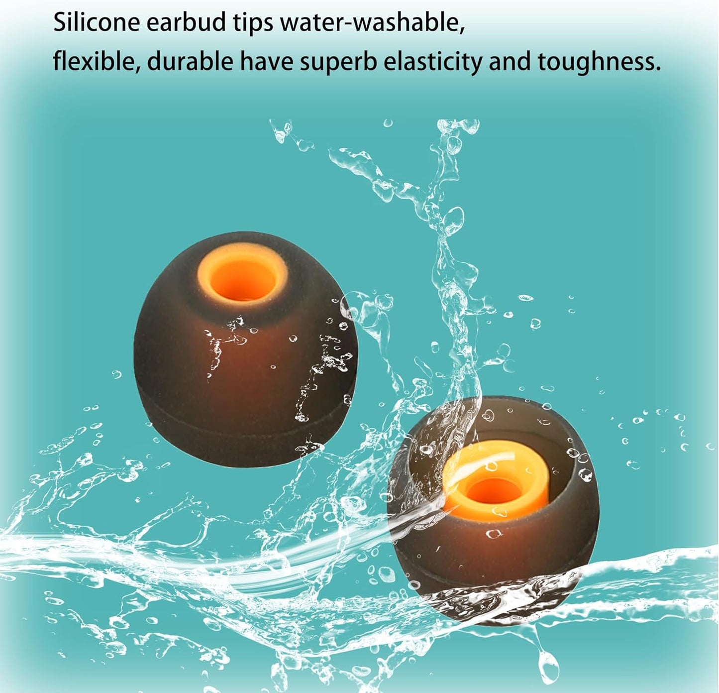 Silicone Replacement Earbud Covers Fit Most in-Ear Earbuds(Inner Hole 3.8mm -5.1mm) Headphone Ear Tips 9 Pairs S M L