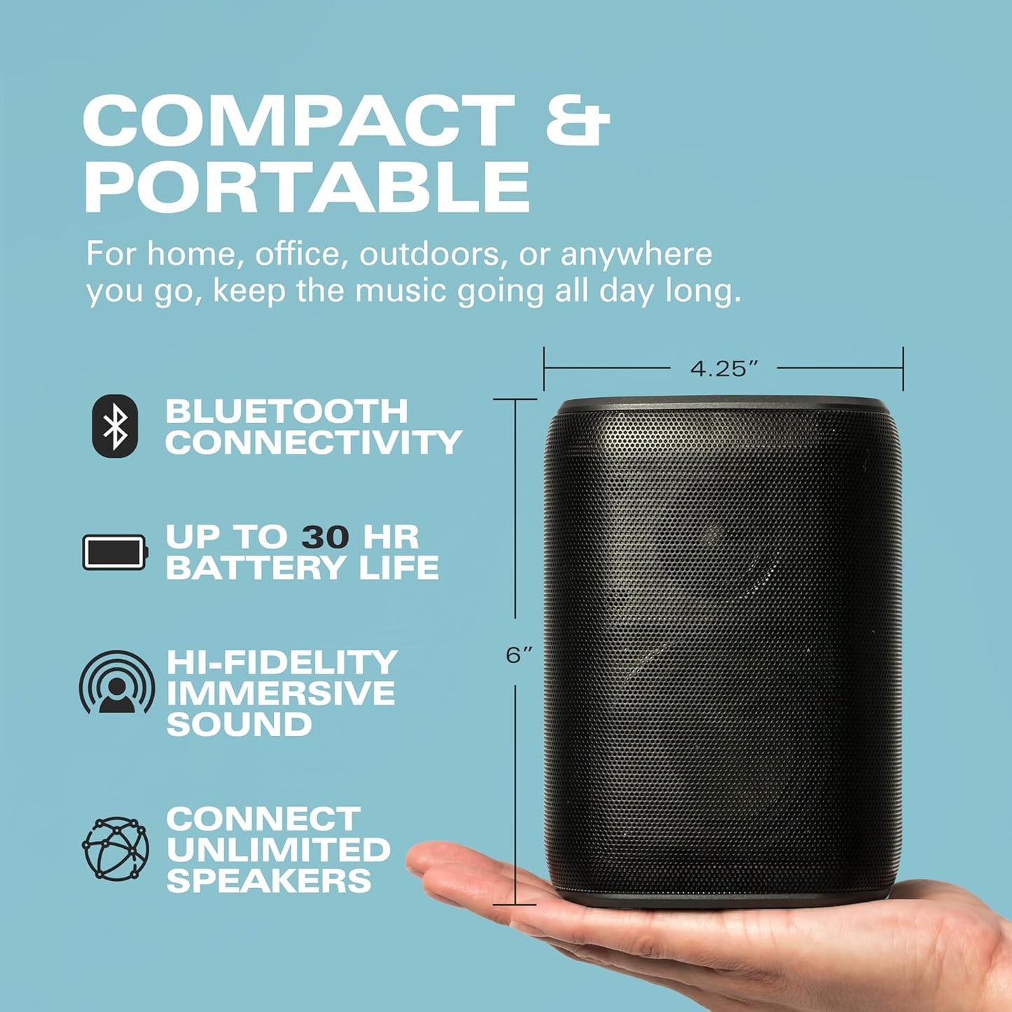 Rocksteady Stadium 2: Two Speakers Bundle - Immersive, connectible, and up to 150 ft of Range. Up to 30 Hours of Battery Life.