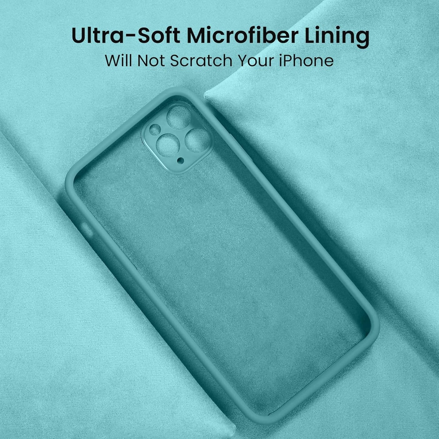 FireNova Designed for iPhone 13 Pro Max Case, Silicone [Camera Protection] Phone Case with [2 Screen Protectors], Soft Anti-Scratch Microfiber Lining Inside, 6.7 inch, Sea Blue