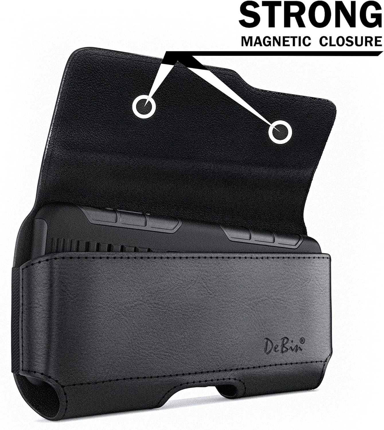 DeBin Holster for Samsung Galaxy Ultra Models s25 s24 s23 s22 s21, Note 20, A13, A32, A02s A03s, A12 A11 A71 A13 Cell Phone Belt Holder Clip Case Pouch Cover (Fits Protective Case on) Black