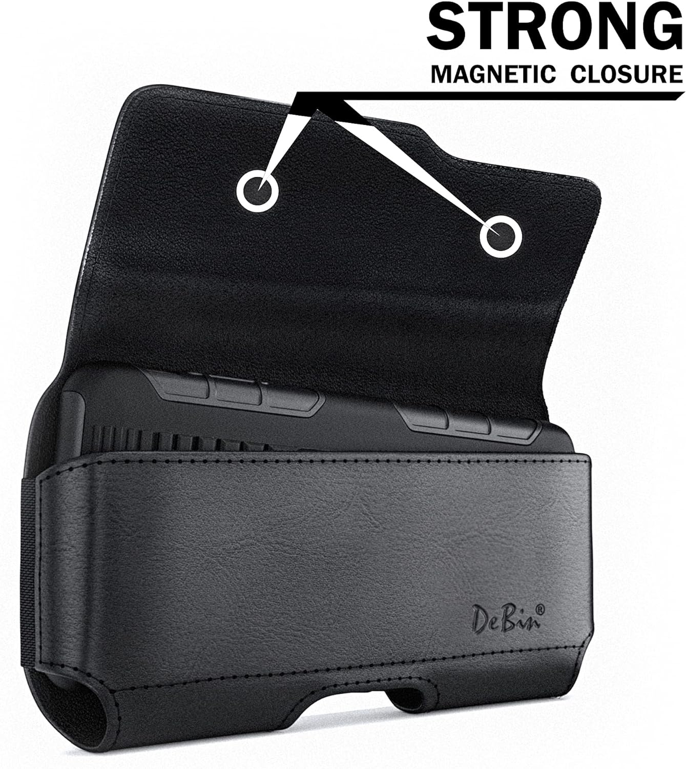 DeBin Case for Galaxy A15 A25 A35 A54 5G A53 A52 A51 A50 A20 Note 20 10+ Note 9 8 XCover Pro S24 FE S23 FE Cell Phone Belt Holder Holster Clip Pouch Cover (Fits Samsung Phone with Otterbox Case) Black