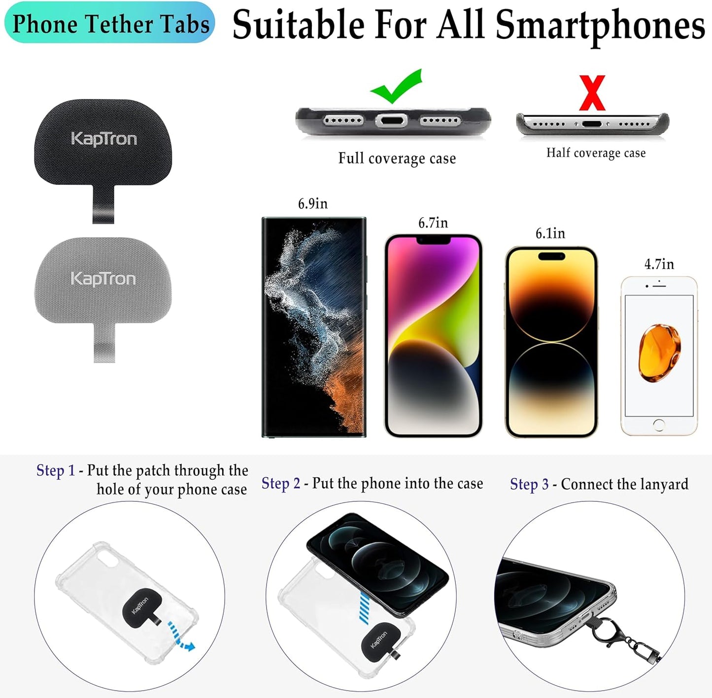 Universal Phone Lanyard with Wrist Strap, Adjustable Crossbody Cell Phone Lanyard Neck Strap and Wristlet Strap with 2 Lobster Clips, Phone Tether Patches and Phone Straps (Mixed Green,2 Pack)