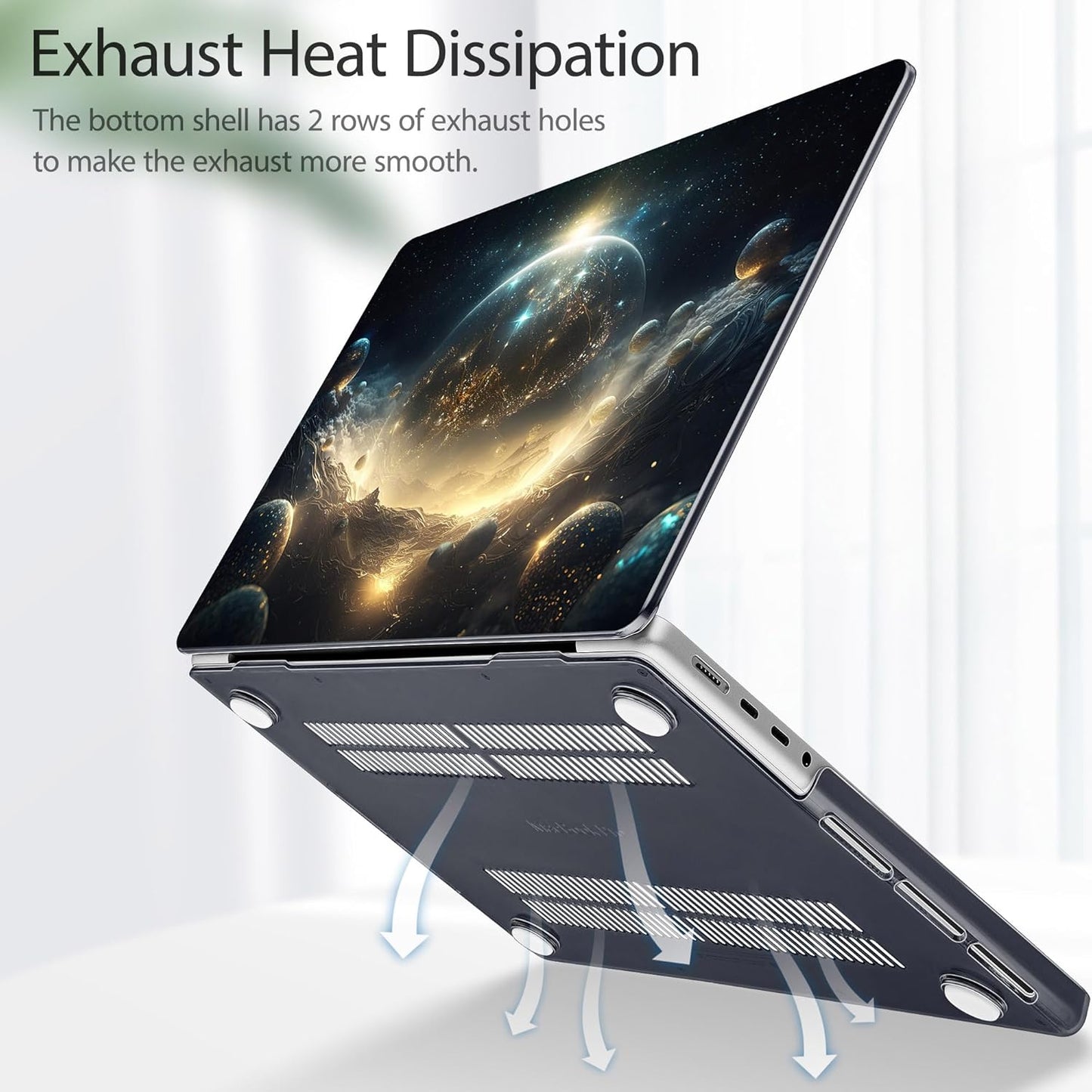 Tuiklol for M4 MacBook Pro 14 Inch Case 2024-2021 Release A3112 A3401 A3185/M3 A2918 A2992/M2 A2779/M1 A2442 Pro/Max Chip,Hard Shell Case with Screen Protector for Touch ID, Birth of Galaxy