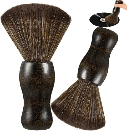 2 Pack Vinyl Turntable Wood Record Cleaning Brushes,Anti-Static Record Brush for Vinyl Albums LP CD Cartridge/Camera Lens/Computer Screen/Keyboard/Character Models