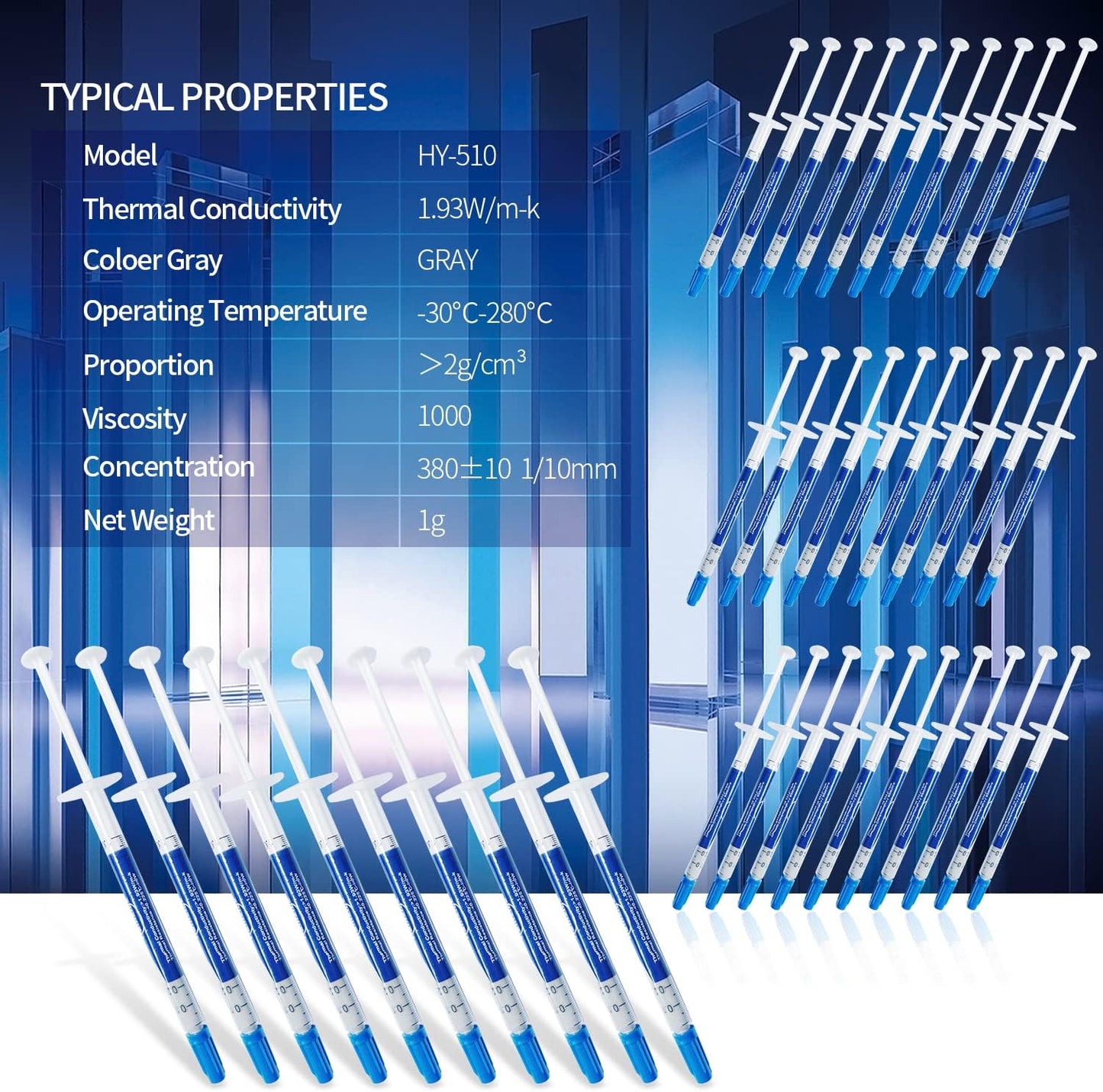 HY510-40PCS(1PCS-1g) CPU Thermal heatsink Paste Silicone Grease Compound Carbon Based High Performance Non-Conductive for pc CPU gpu PS4 40 Gram
