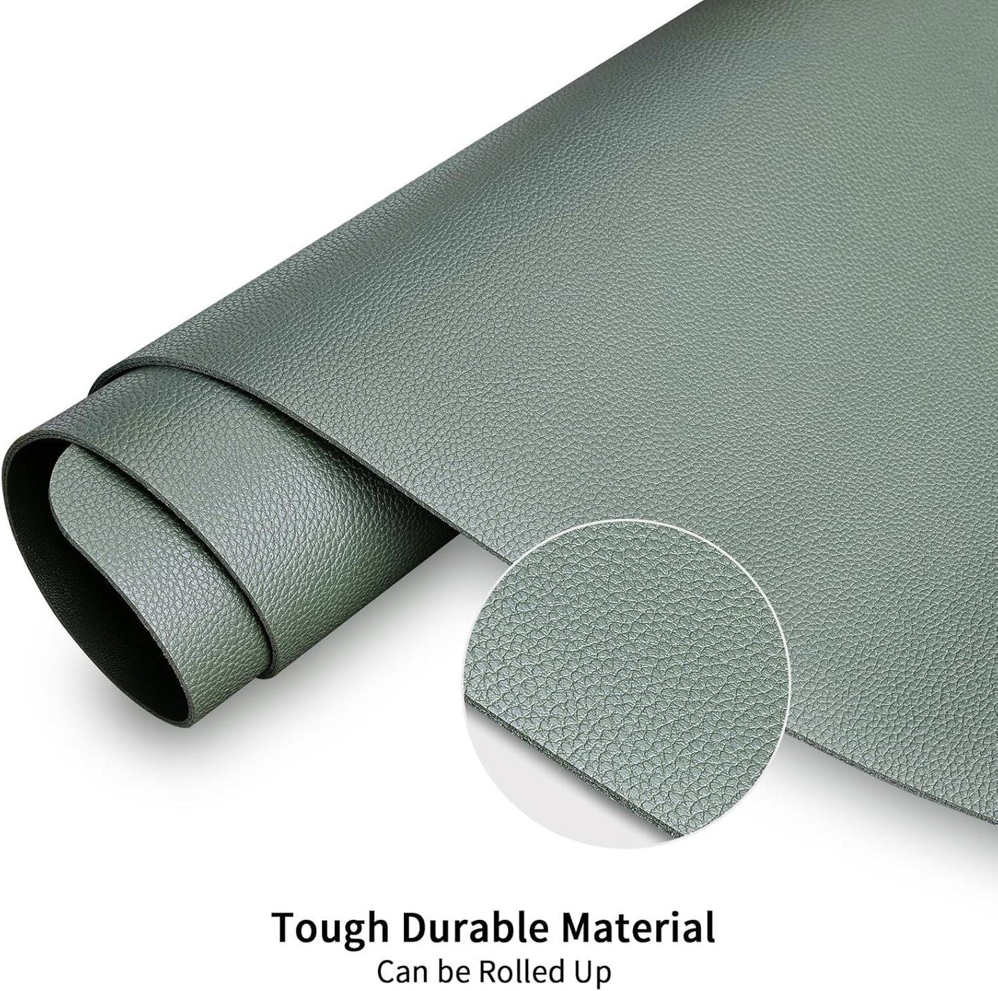 KINGFOM Desk Pad Office Desktop Protecter, PU Leather Desk Mat Blotters Organizer with Comfortable Writing Surface (47.2" x 23.6", Green)