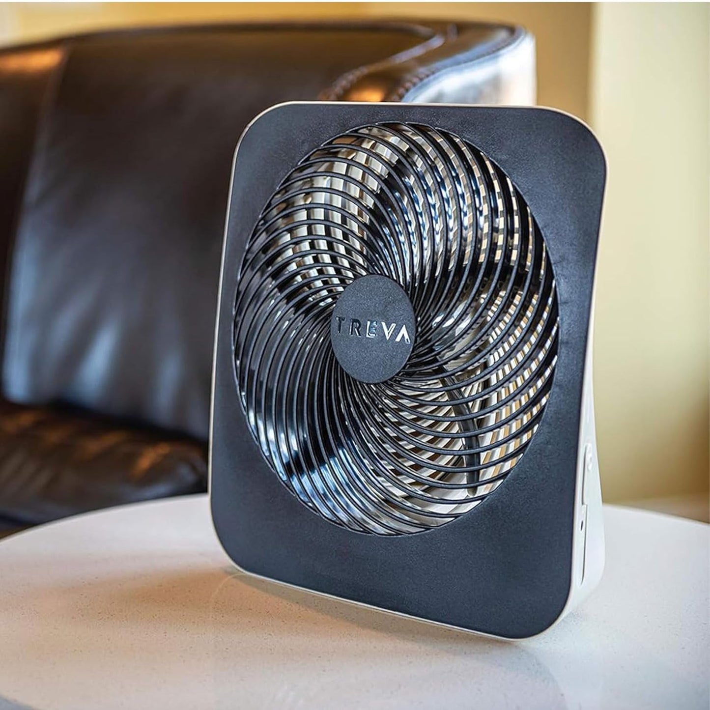 Treva 10-Inch Portable Fan, Powered by Battery and/or AC Adapter - Desk Fan Air Circulating with 2 Cooling Speeds for Personal and Travel Use (Black) (OOS)