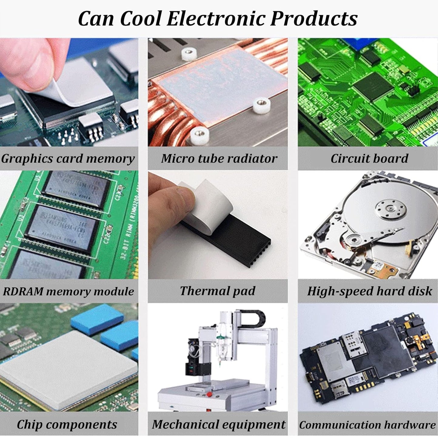 Thermal Pad 14.8 W/mK, 120x120x0.5mm, Non Conductive Heat Resistance High Temperature Resistance, Silicone Thermal Pads for Laptop Heatsink GPU CPU LED Cooler (0.5mm)