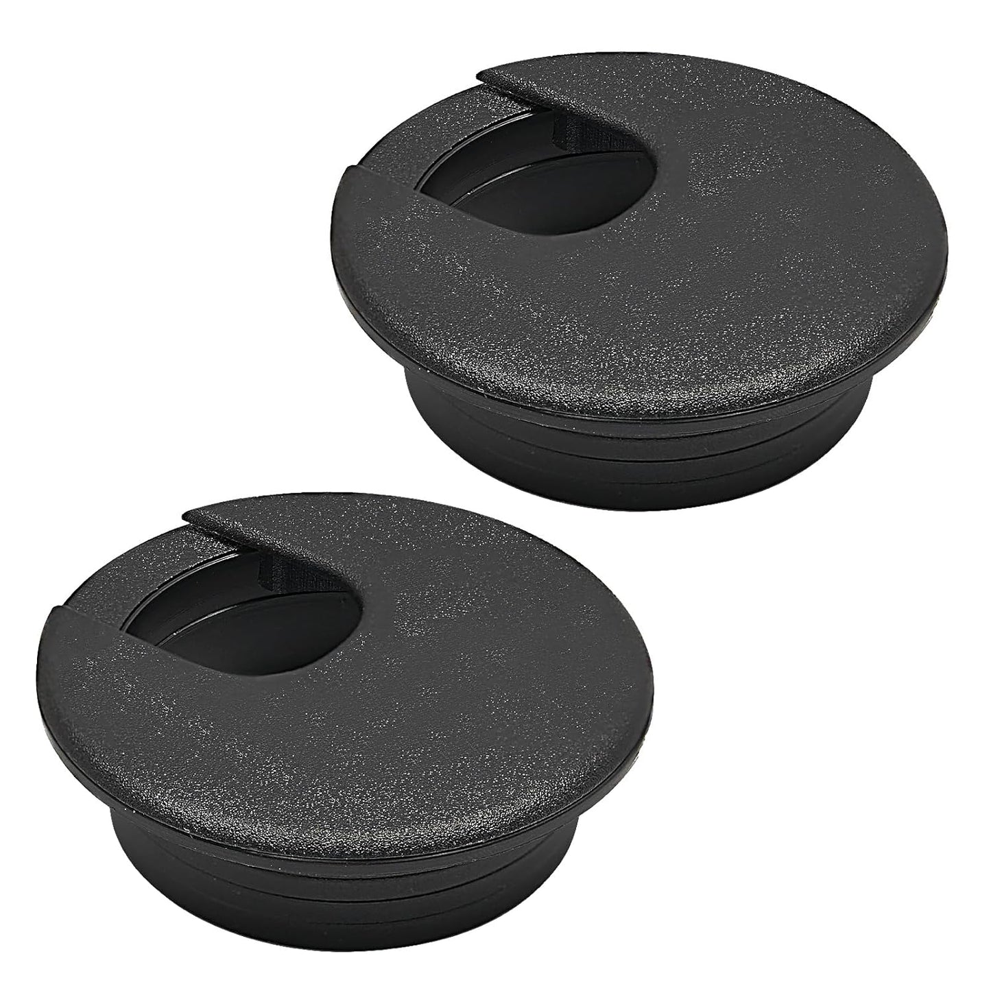 Desk Grommet 1-1/2" (38 mm), Desk Cord Hole Cover, Cable Grommet ABS Plastic, Desk Hole Grommet for Office and Home Table Cable, Detachable Cable Cord Organizer (Black 2 Pcs)
