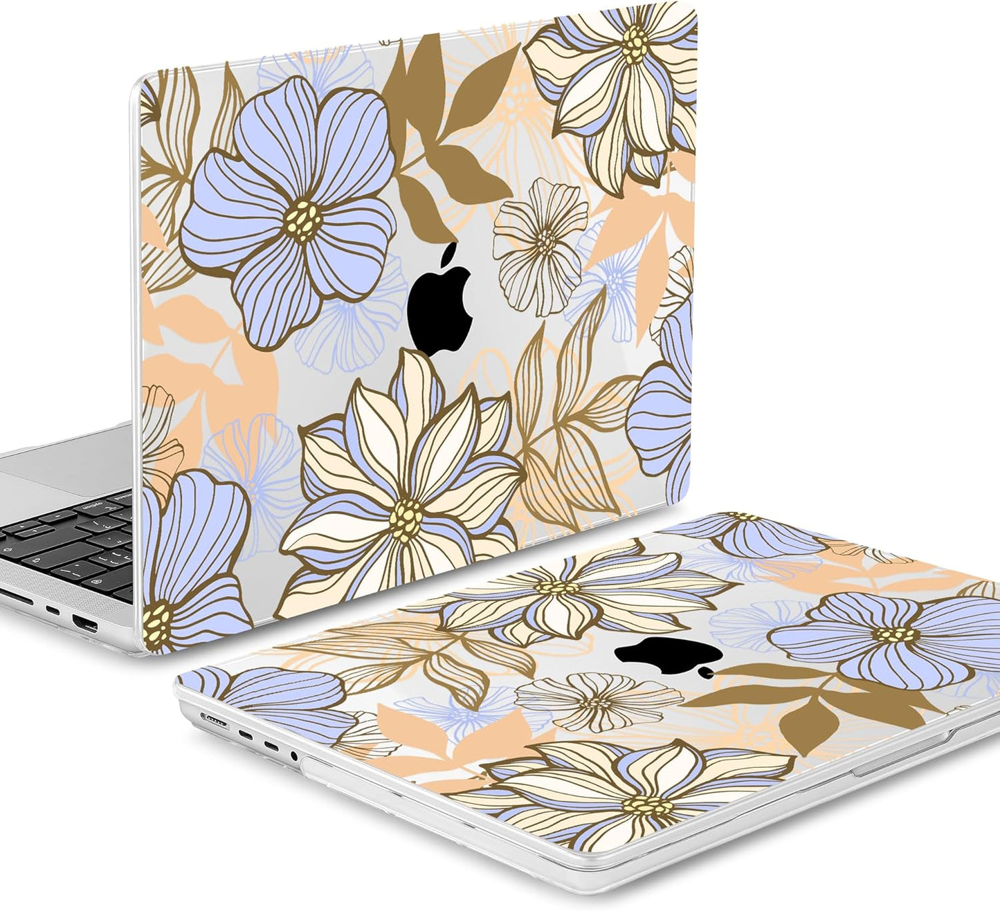 Mektron Case for MacBook Pro 16" M4 A3403 A3186 M3 A2991 M2 A2780 M1 A2485 (2021/2023/2024) Pro/Max with Touch ID, Hard Shell Plastic Laptop Cover Keyboard Cover Screen Protector, Abstract Floral