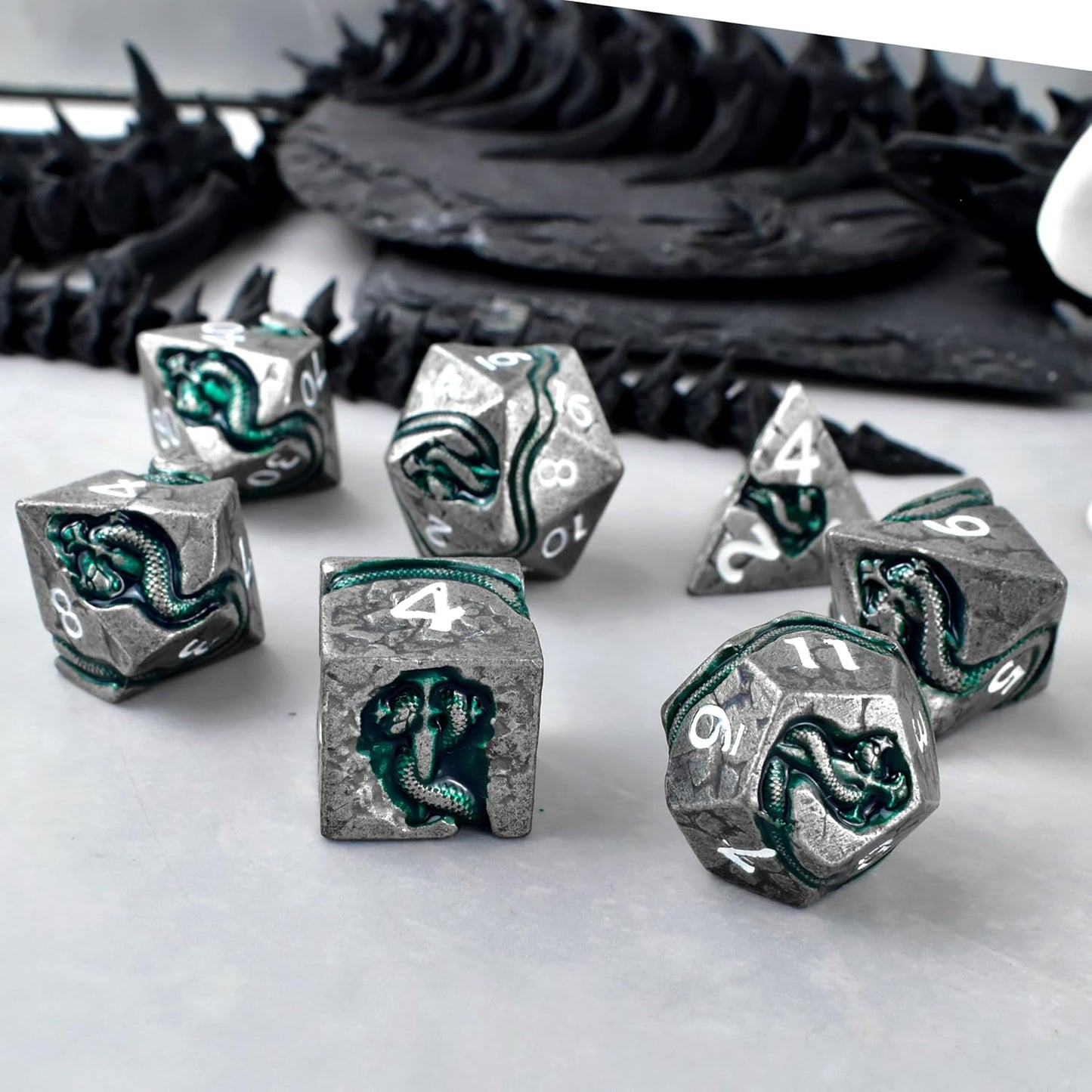 RULE DICE Serpent's Cunning DND Dice Set - Metal Dungeons and Dragons Dice for Players & DMS - Balanced Polyhedral D&D Dice, Unique D and D Gift for GMS and Players