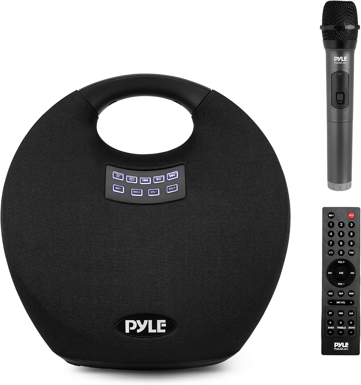 Pyle Wireless Portable Bluetooth Speaker, with Built in Rechargeable Battery, Wireless Microphone, Clear Surround Sound, 220 Watt Waterproof Speaker for Indoor and Outdoor Activities