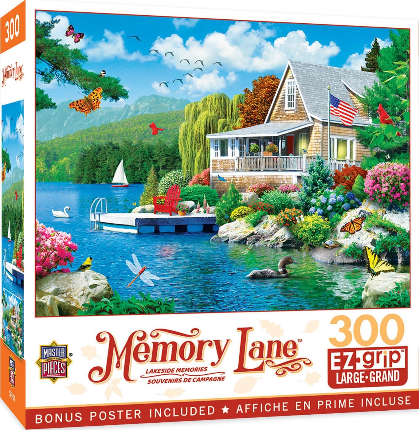 Masterpieces 300 Piece EZ Grip Jigsaw Puzzle - Lakeside Memories - 18"x24"