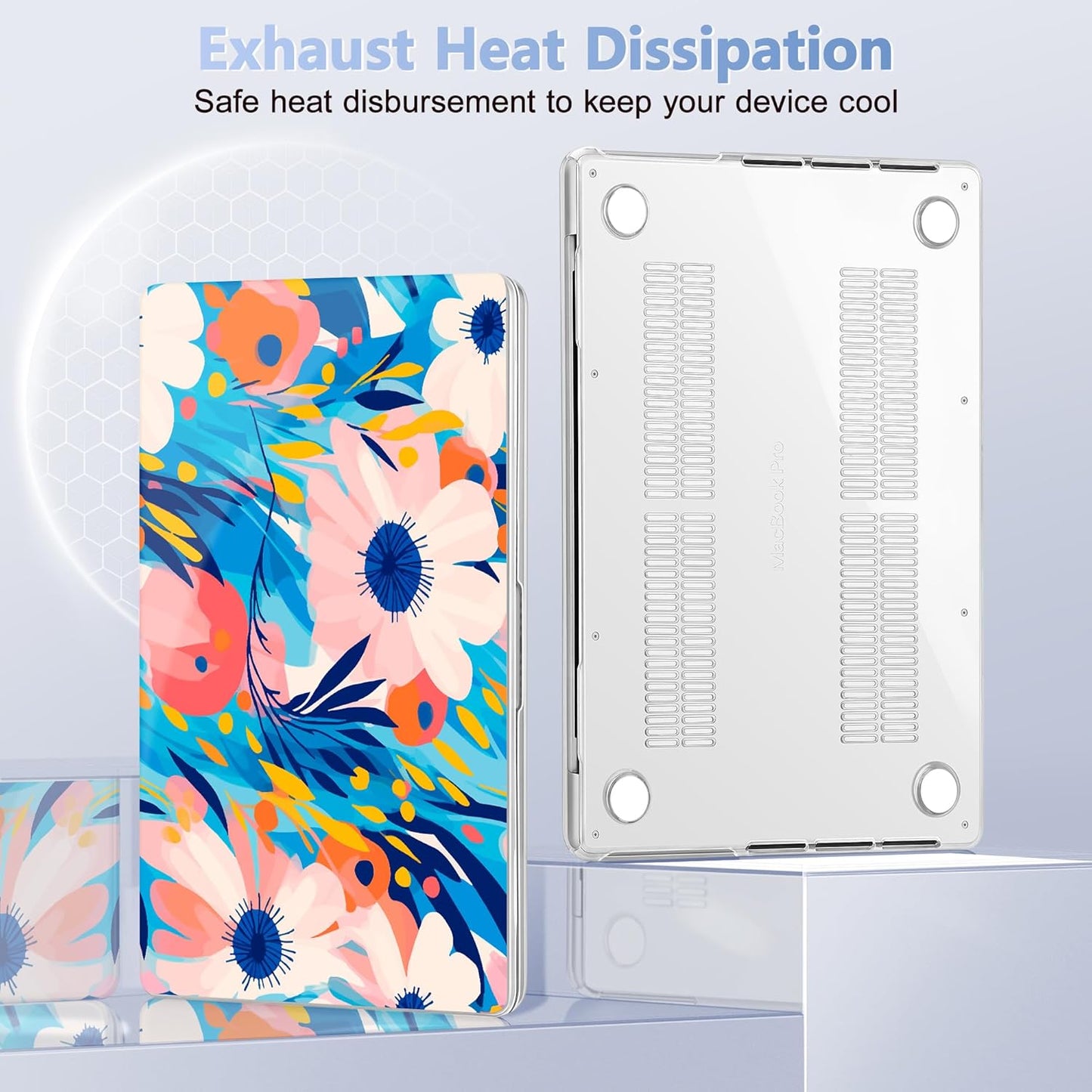 for MacBook Pro 16 inch Case 2021 2022 2023 2024 Release A3186 A3403 M4 A2991 M3 A2780 M2 A2485 M1 Pro/Max, Hard Shell Case with Screen Protector & Keyboard Cover, Ornament