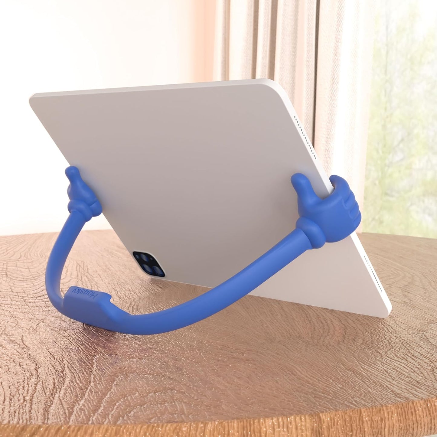 Honsky Thumbs Up Portable Monitor Stand, Universal Tablet Display Holder for Desktop and Desk, Cute Blue