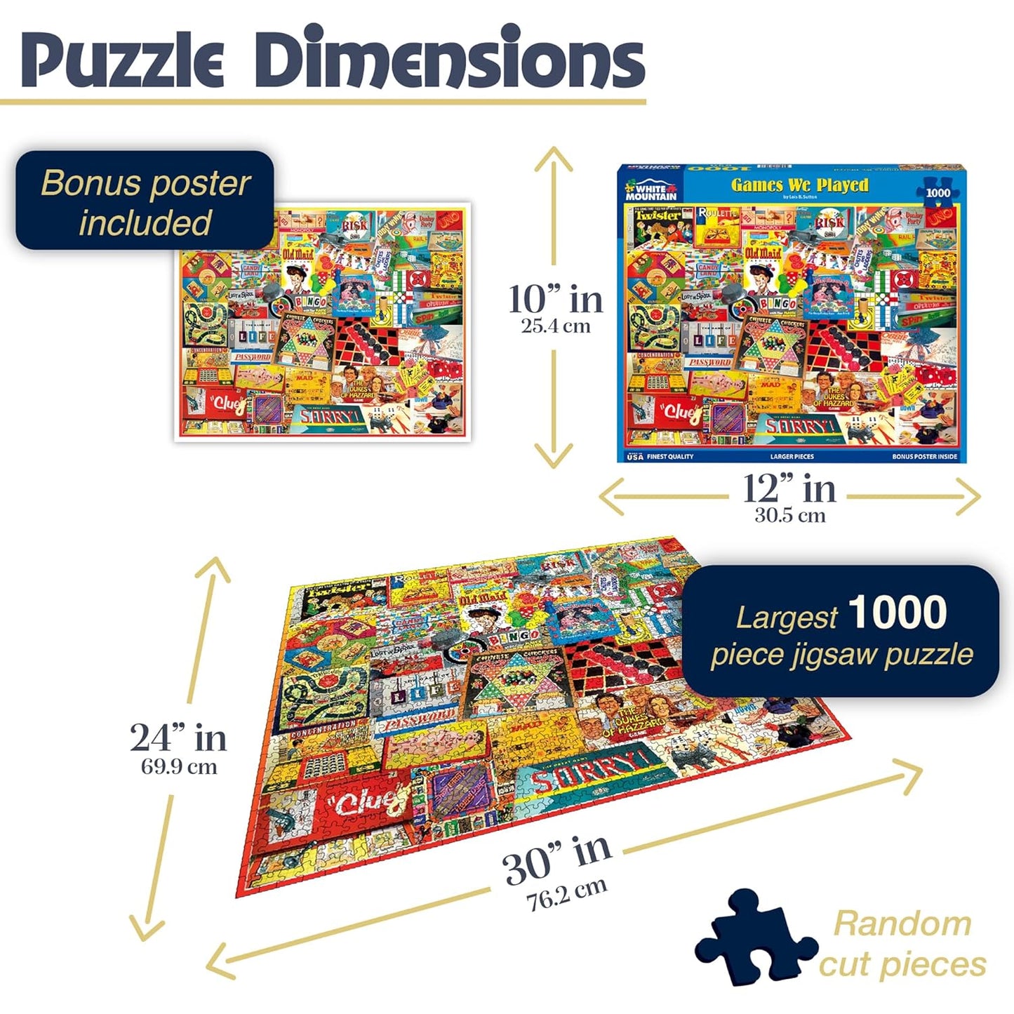 White Mountain Puzzles The Games We Played - 1000 Piece Jigsaw Puzzle